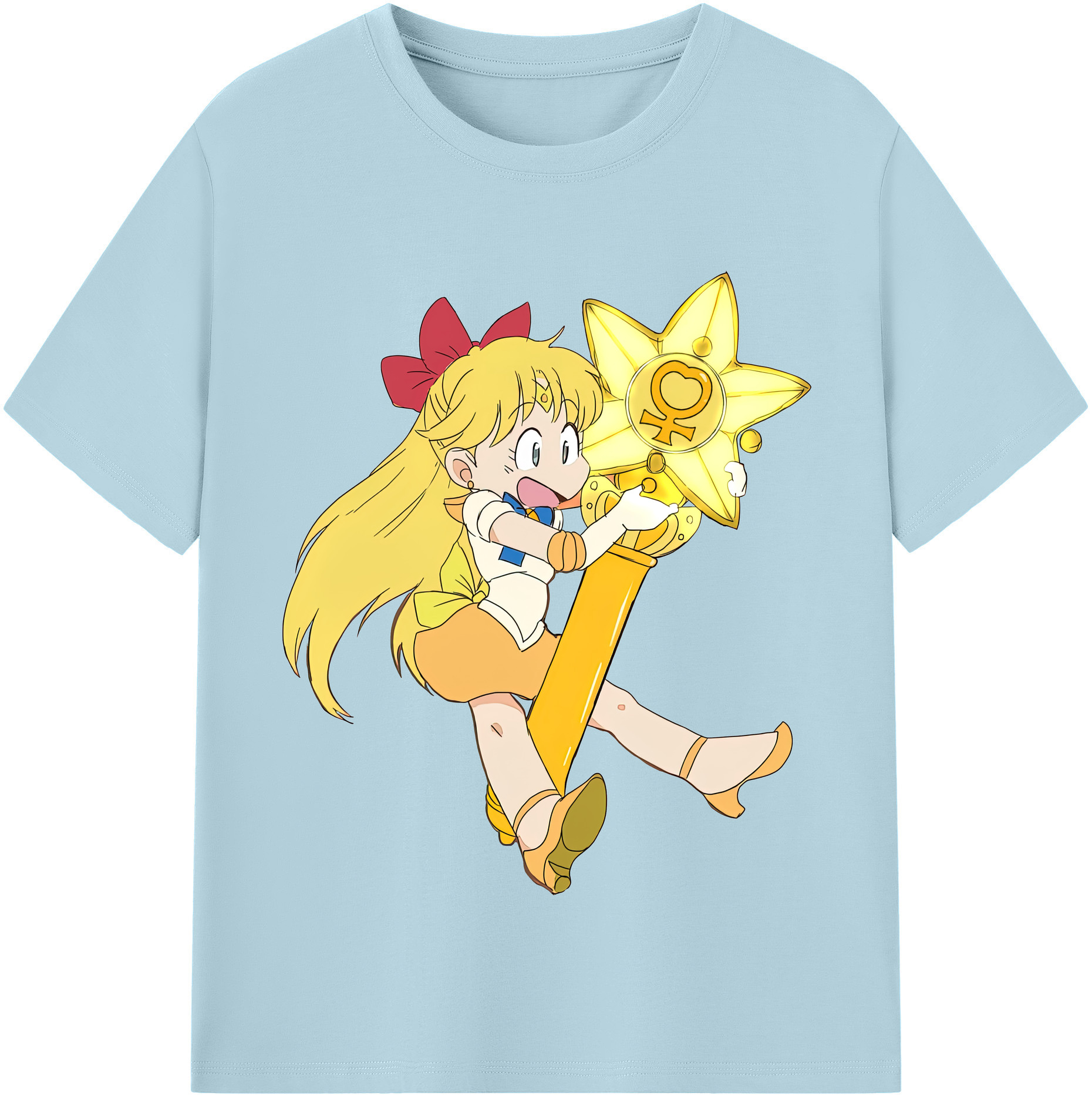 （画像用） 美少女戦士セーラームーン 愛野 美奈子 あいの みなこ Sailor Moon Aino Minako 綿100％半袖Tシャツ（フロントプリント）